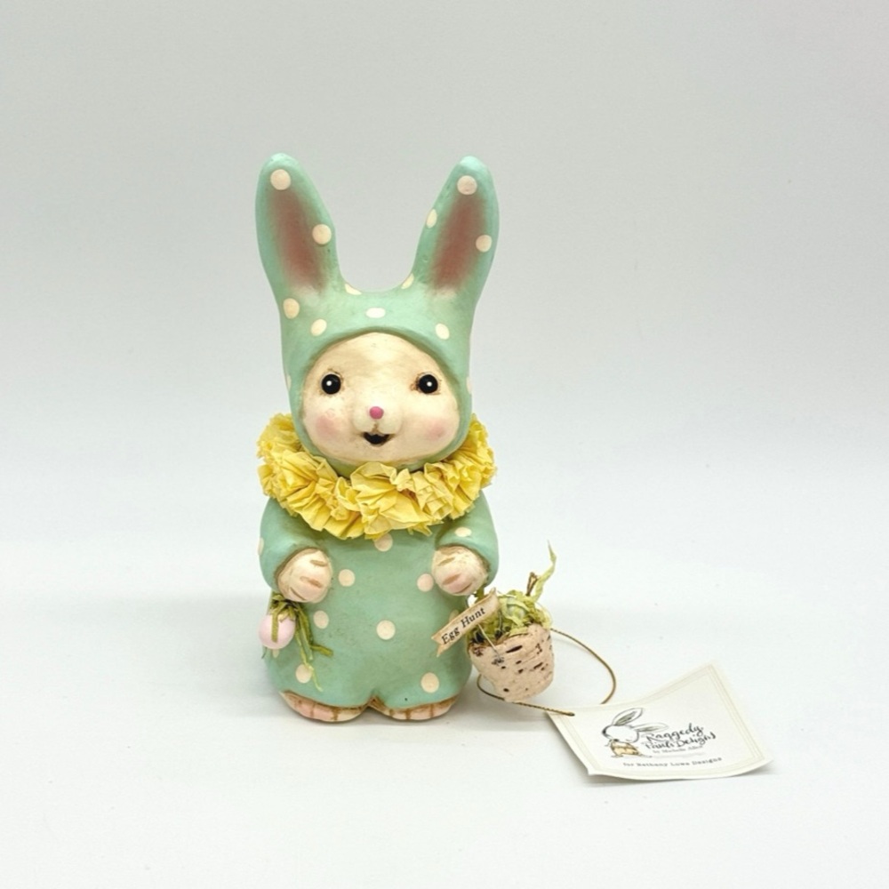 Bethany Lowe Blue Easter Suit Bunny Figure Raggedy Pants Designs New
